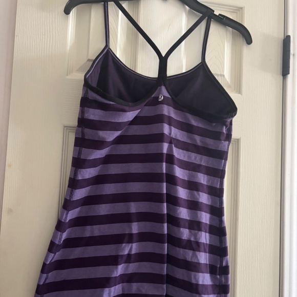 Lululemon Power Y Tank – Bold Stripe Power Purple & Lavender | Size Medium (≈ 8) - Picture 3 of 4